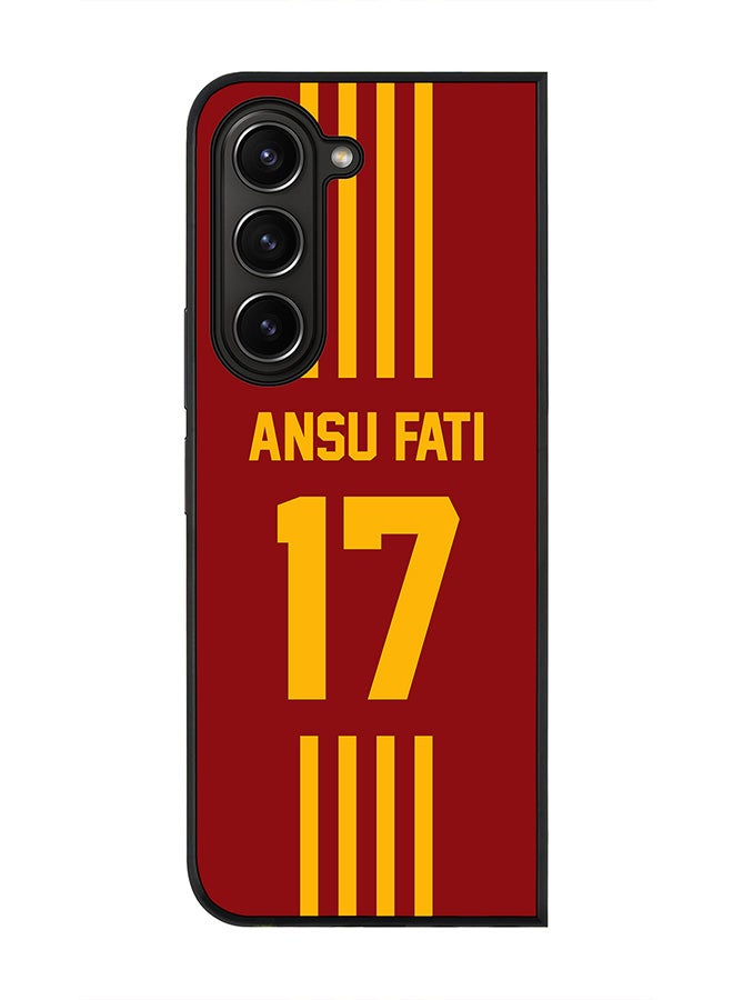 Stylizedd Rugged Black edge case for Samsung Galaxy Z Fold5, Slim fit Soft Case Flexible Rubber Edges Anti Drop TPU Gel Thin Cover -  Football Team - Spain , Player Name - Ansu Fati - Image 1