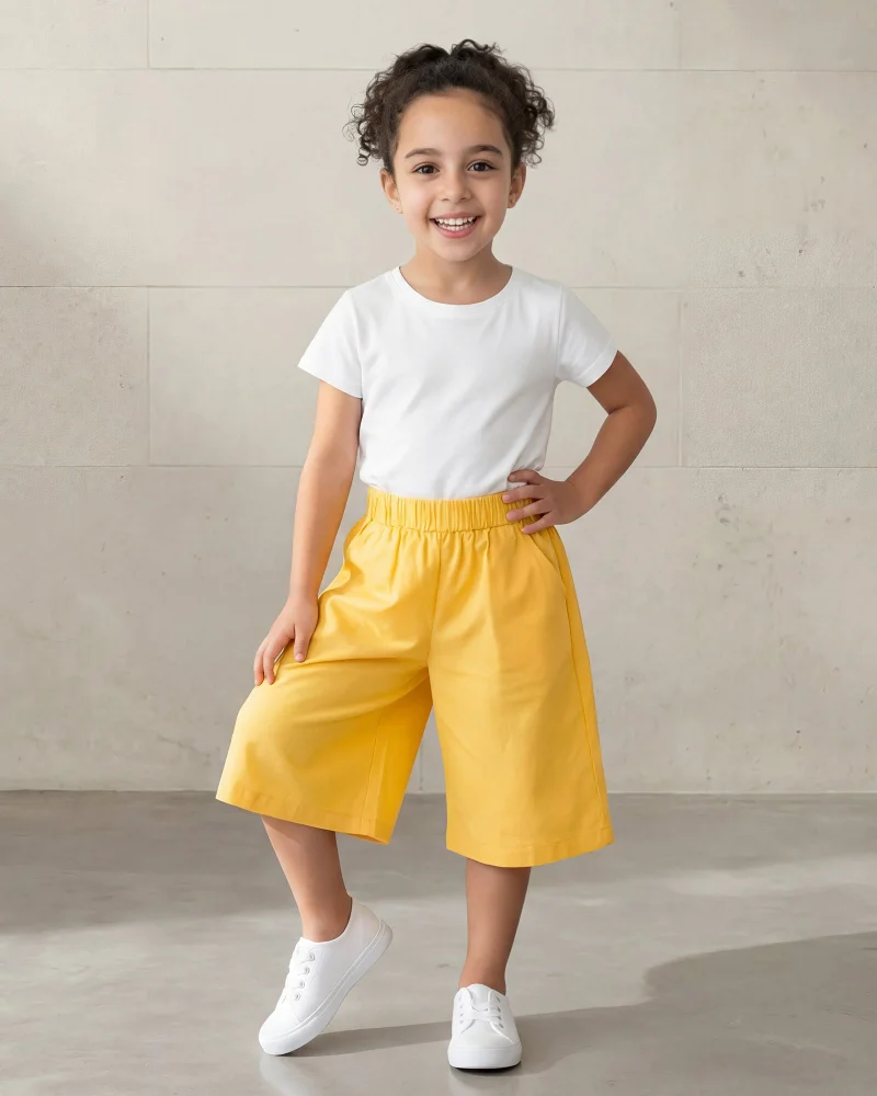 REDTAG Girls Yellow Cotton Pants