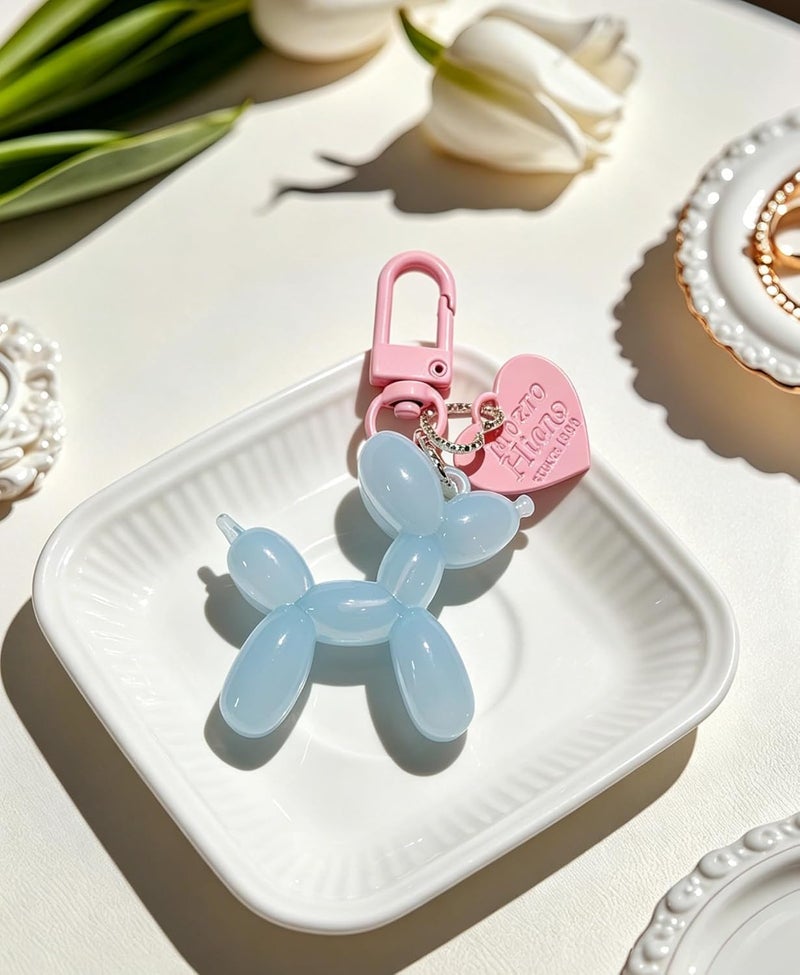 LAEKOU Jelly Balloon Dog Design Keychain for Women, Cute Girls Key Chain, Key Chains Accessories for Car Keys - Image 5