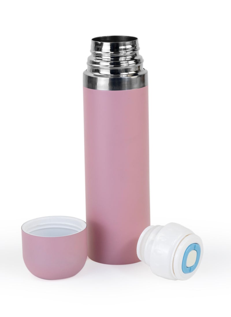 Nessan - Thermos Flask 500ml - Insulated Vacuum Flask -Pink - Image 1