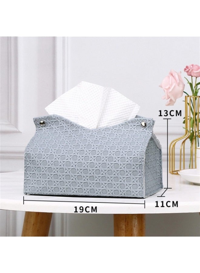 بيوينتي حامل مناديل من الجلد الصناعي، صندوق مناديل لغرفة المعيشة، طاولة شاي، صندوق مناديل من الجلد الصناعي، سطح مكتب المطبخ، حامل مناديل نورديك، صندوق تخزين منزلي، صندوق مناديل (أبيض) - Image 5