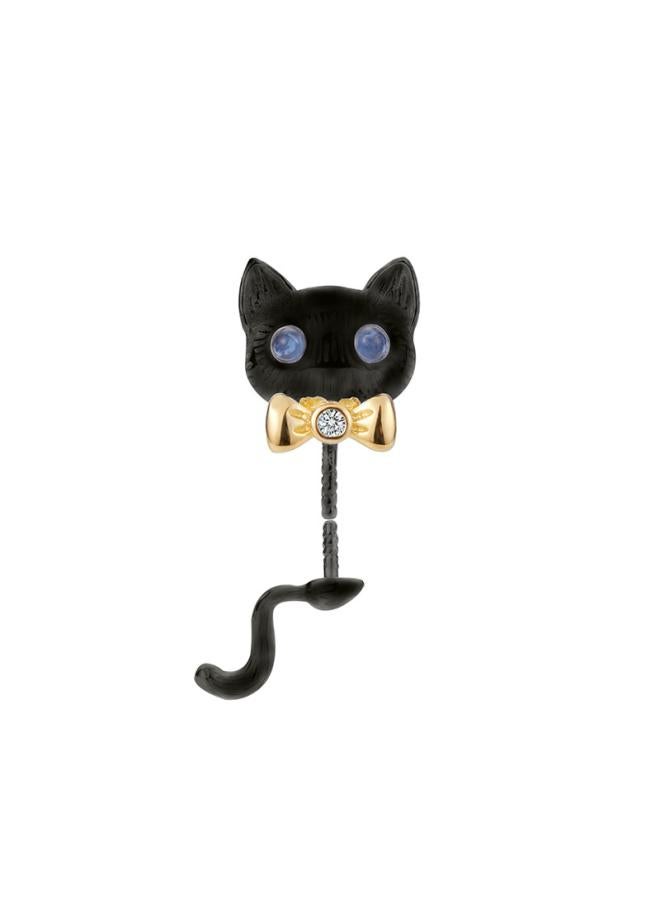 S925 Sterling Silver Kitten Pendant Female Niche Design High-level Concurrent Color Design Diy Empty-holder Accessories Silver Jewelry