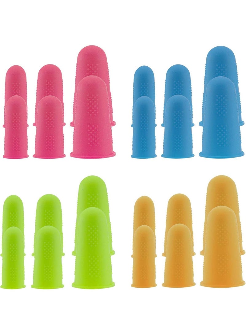 SUNSAR Silicone Hot Glue Gun Finger Caps, 24 Pieces, 4 Colours, 3 Sizes, Finger Guards for Glue, Wax, Resin, Honey, Scrapbooking, Sewing - Image 1