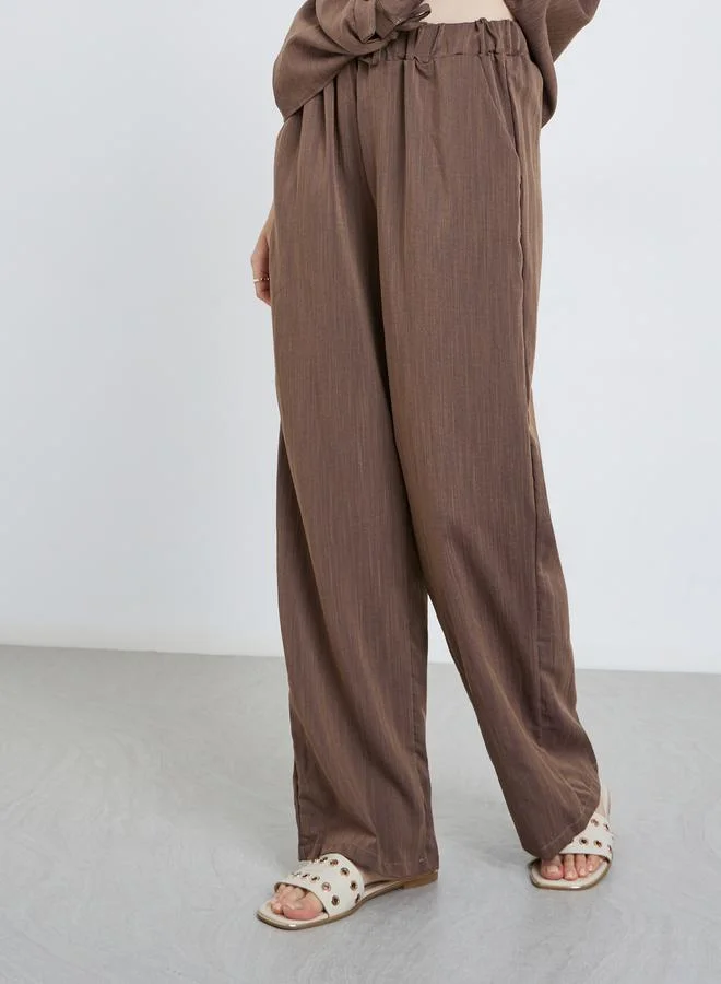 Take Two Take Two Knotted Detail Buttoned Shirt and Pants Co-Ords