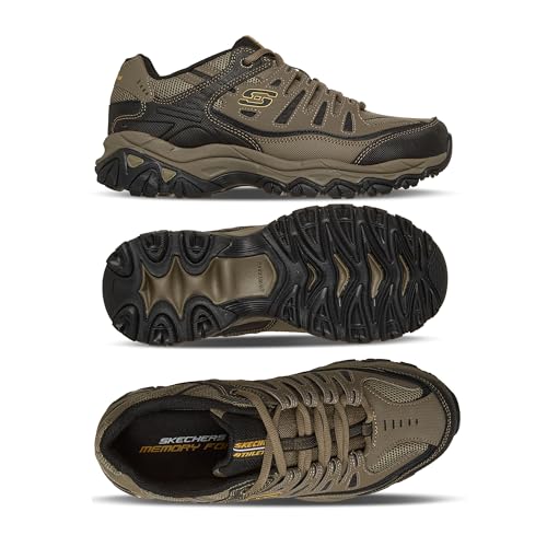 SKECHERS أحذية سكيشرز للرجال بعد الاحتراق M. Fit – جلد علوي، نعل داخلي من رغوة الذاكرة، نعل خارجي من المطاط، Pebble/Black، 13 عريض - Image 3