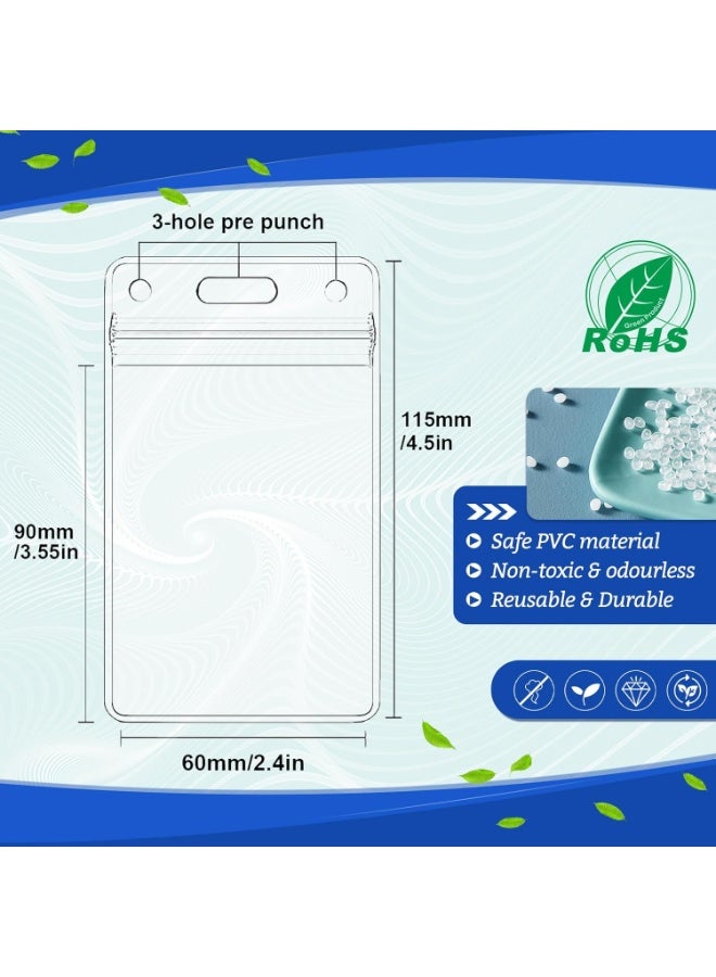 35 Pcs Vertical ID Badge Holders Sealable Waterproof Clear Plastic Holder, Fits RFID/Proximity/Badge Swipe Cards or Credit Card - Image 2