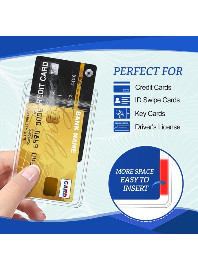 35 Pcs Vertical ID Badge Holders Sealable Waterproof Clear Plastic Holder, Fits RFID/Proximity/Badge Swipe Cards or Credit Card - Image 4