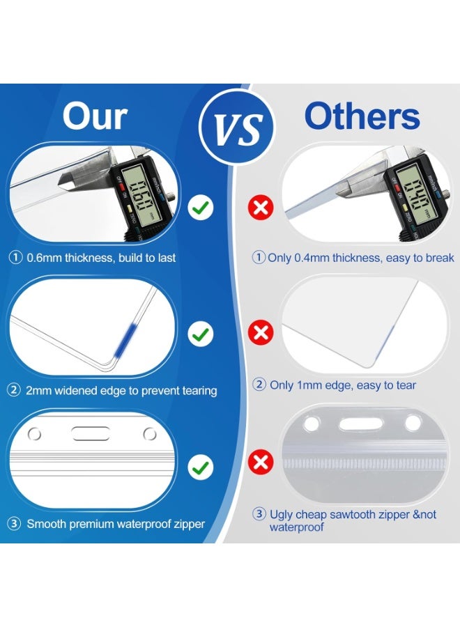 35 Pcs Vertical ID Badge Holders Sealable Waterproof Clear Plastic Holder, Fits RFID/Proximity/Badge Swipe Cards or Credit Card - Image 3