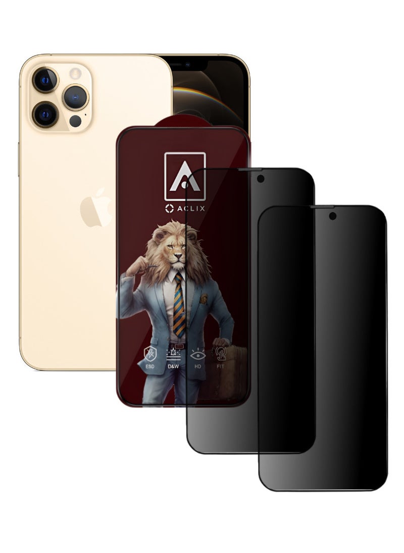 ACLIX 2 Pieces Antistatic ESD Dustproof Premium Quality High Definition Tempered Glass Screen Protector Designed For  iPhone 12 Pro - Image 1