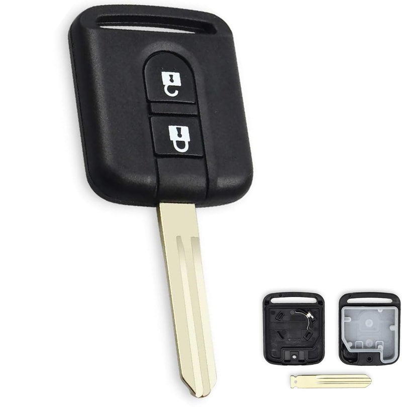 Vailikey حافظة مفتاح التحكم عن بُعد للسيارة Vailikey 2 أزرار لنيسان نافارا ميكرا قاشقاي نوت إكس-تريل ألmera NV200 باترول Y61، حافظة مفتاح سيارة نيسان - Image 1