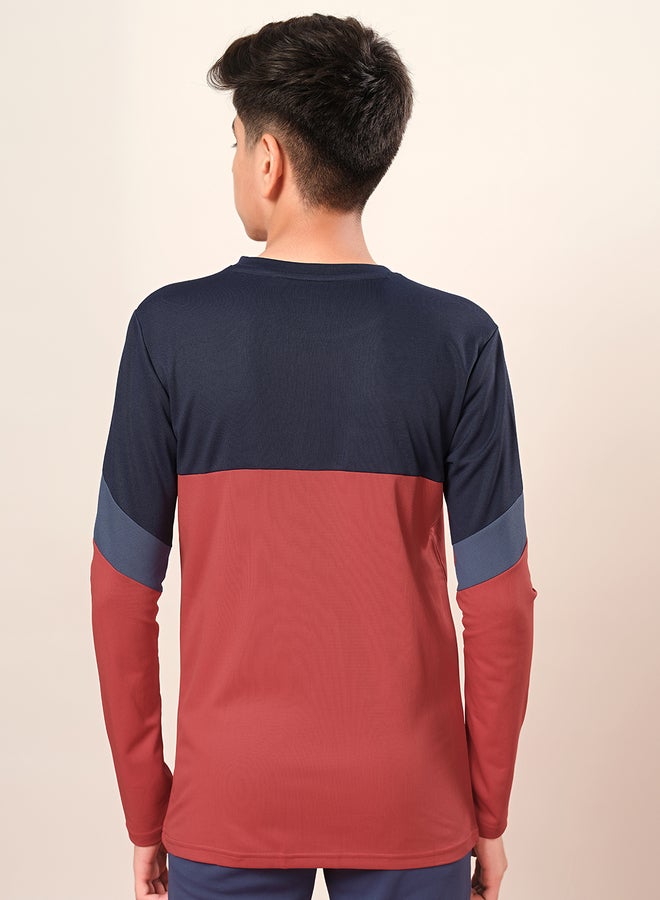 تكنوسبورت تيشيرت بأكمام طويلة بتصميم كتل الألوان ومقاس عادي - Image 5