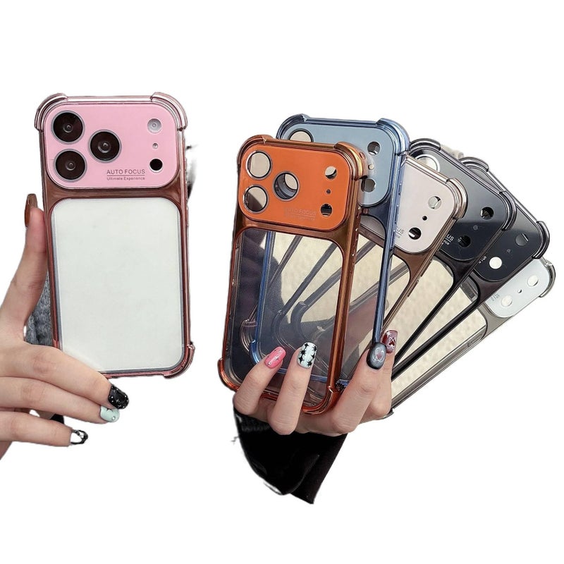 غطاء واقي بAcrylic لـ iPhone 16 / 16 Plus / 16 Pro / 16 Pro Max مع نافذة كبيرة مطلية بالكهرباء وحماية من السقوط من الزوايا الأربع مع مقاوم للصدمات مع مقاوم للخدش مع حماية من السقو. - Image 3