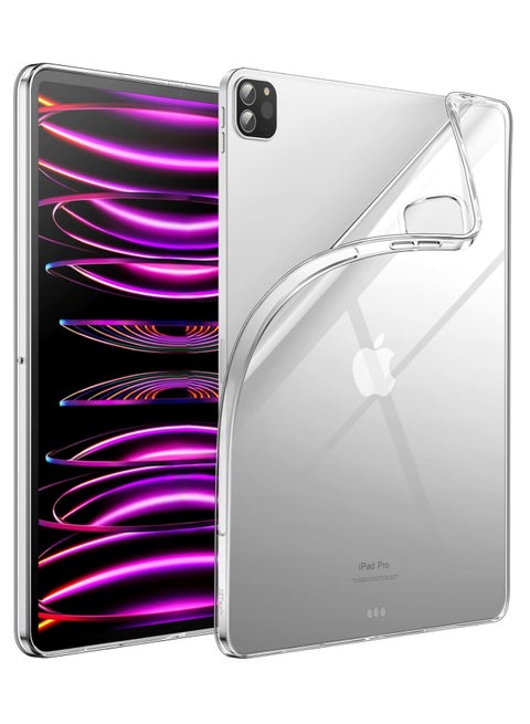 Clear Case for iPad Air 13 Inch M2 2024, iPad Pro 12.9 6th/5th Generation2018/2020 2022/2021 Case, Slim Lightweight Soft TPU Anti-Scratch Back Cover with Shock Resistant Raised Edge, Clear