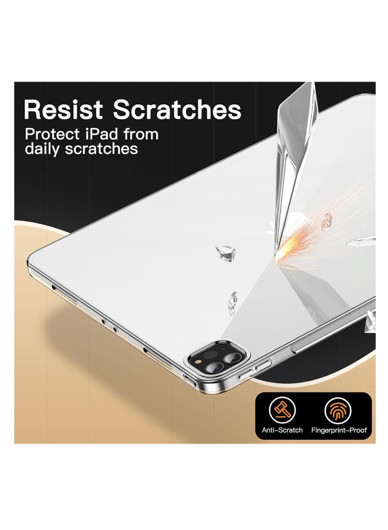 Clear Case for iPad Air 13 Inch M2 2024, iPad Pro 12.9 6th/5th Generation2018/2020 2022/2021 Case, Slim Lightweight Soft TPU Anti-Scratch Back Cover with Shock Resistant Raised Edge, Clear  - Image 5