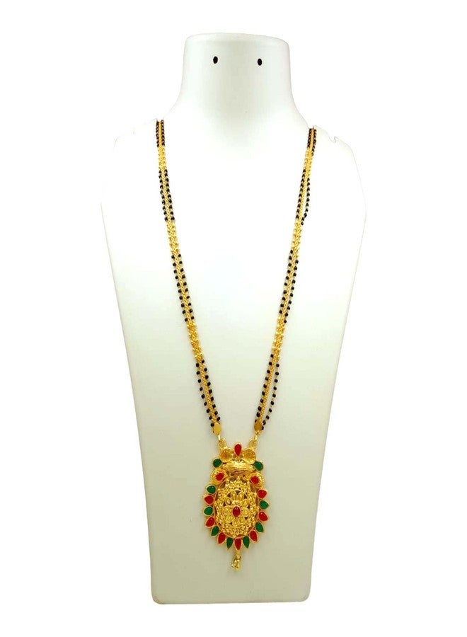 Swaroop Designer Mangalsutra For Women Stylish New Gold Plated Mangalsutra Long Size Heavy Design Long Black Bead Chain 182 - Image 2