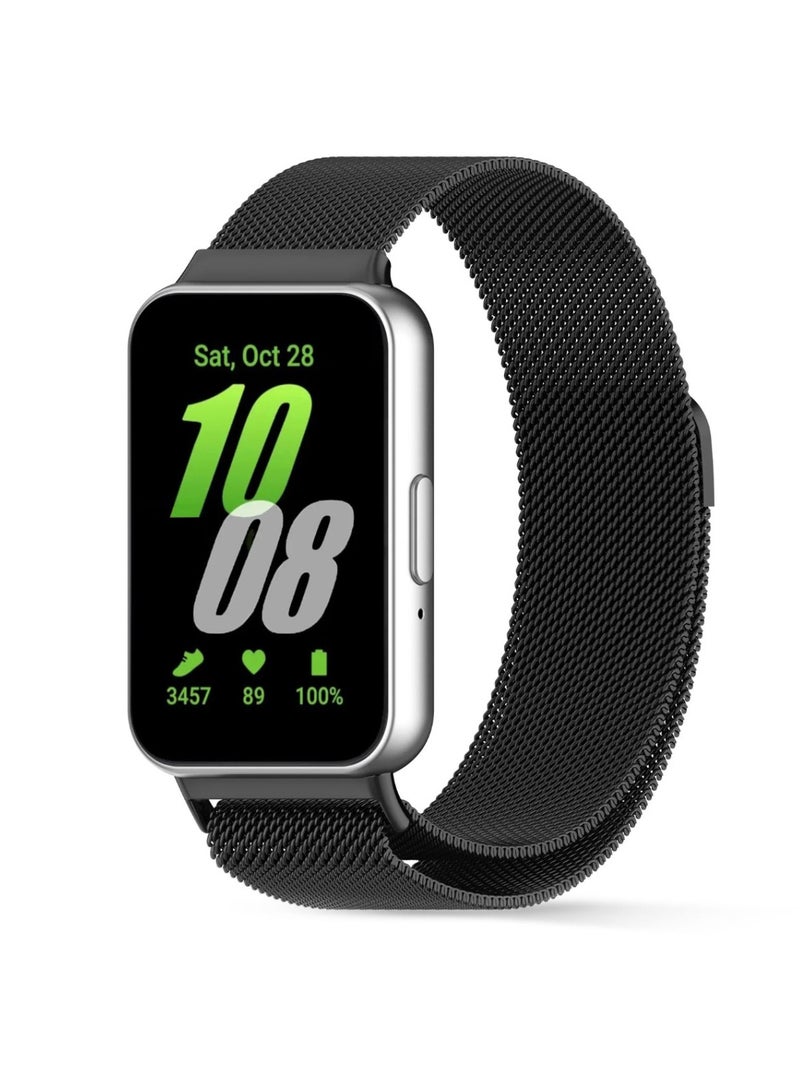 O Ozone (Pack of 2) Milanese Loop Band Compatible with Samsung Galaxy FIT3, Magnetic Stainless Steel Mesh Quick Release Adjustable Replacement Smartwatch Wristband Straps for Men Women - Image 5