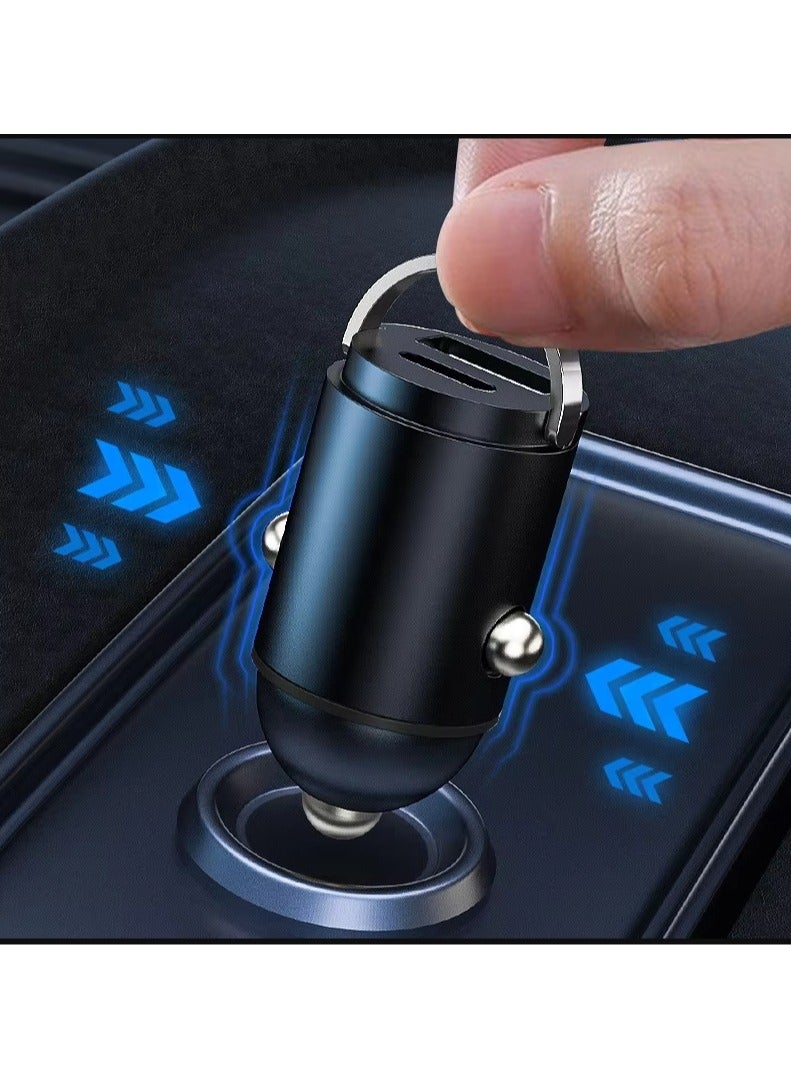 JEEJPV Car Charger Fast Charging Dual USB Car Plug Adapter Car Charger Type C Compatible With iPhone 16 15 14 13 12 11 iPad Pro mini 6 Samsung S24 S23 S22 Xiaomi Airpods 4 Apple Watch S10 Black  - Image 2
