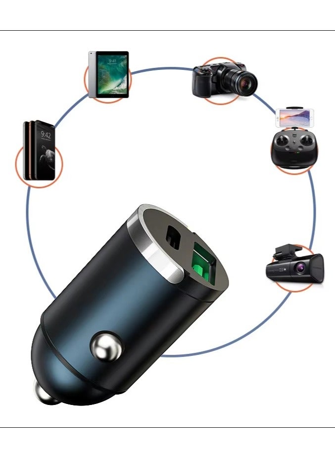 JEEJPV Car Charger Fast Charging Dual USB Car Plug Adapter Car Charger Type C Compatible With iPhone 16 15 14 13 12 11 iPad Pro mini 6 Samsung S24 S23 S22 Xiaomi Airpods 4 Apple Watch S10 Black  - Image 4