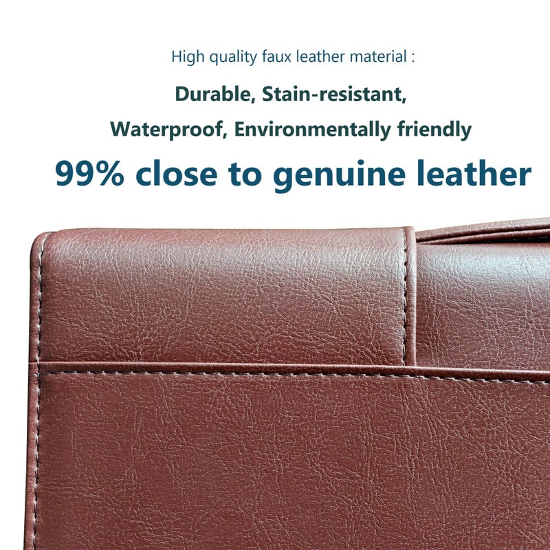 WEYEAH Faux Leather 3 Ring Portfolio Binder With Handle, Business Padfolio for Men & Women, Zippered Document Organizer for Home & Office Use, Including Clipboard, Notepad and Sheet Protectors (Brown) - Image 5