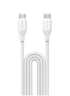 Momax Momax Flow 60W USB-C to USB-C 1.2m Silicone Cable, Fast Charging and Data Transfer, White  - Image 1