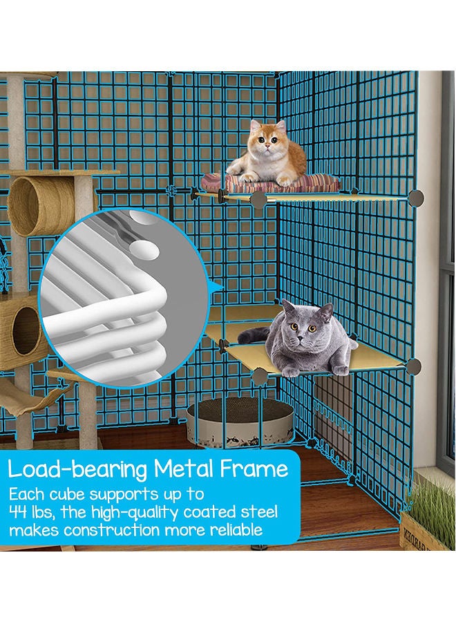 Generic Large Cat Cage Indoor DIY Pet Playpen Detachable Metal Animal Kennels Crate Small Animal House Foldable Yard Fence Cage Large Exercise Place with 5 Door 4 Tier for 1-4 Cats  - Image 3