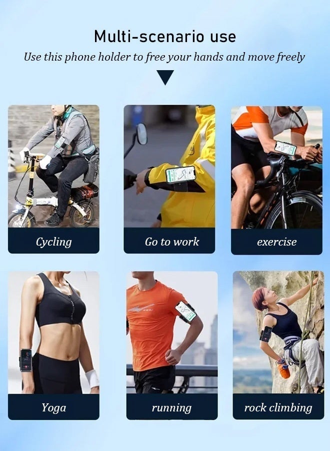 Multifunctional Universal Mobile Phone Holder Black, Portable Metal Mobile Phone Holder, Adjustable Mobile Phone Holder, 360-Degree Universal Mobile Phone Holder, Stable Alloy Mobile Phone Holder, Retractable Mini Selfie Stick/Black, Wrist Strap, 360-Degree Rotating Sports Wristband Mobile Phone Holder, Live Video Shooting Wristband Mobile Phone Holder - Image 5