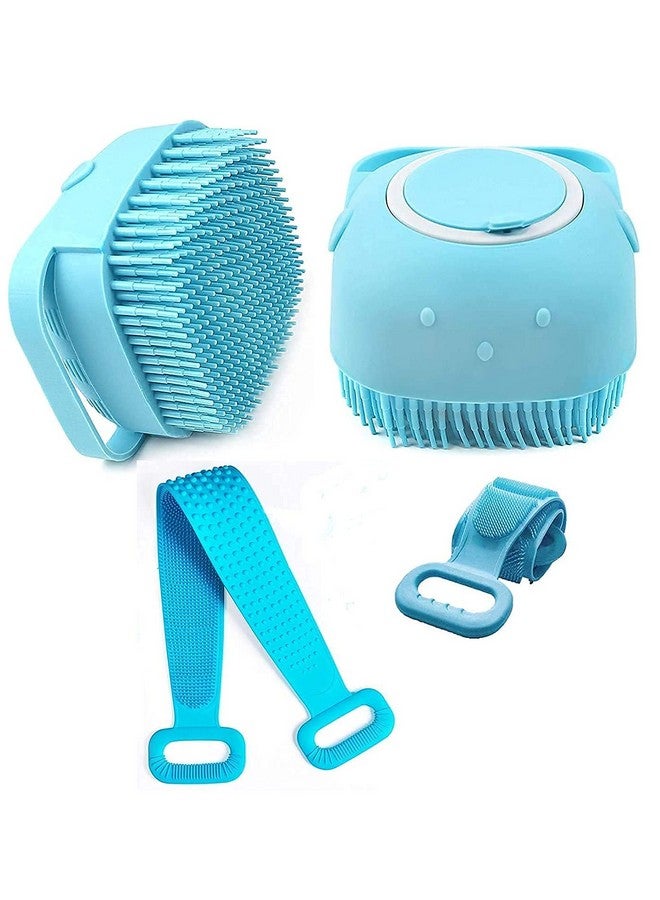 Mishrit Silicone Bath Body Back Scrubber Brush+Silicone Shower Brush with Soap Dispenser, Bath & Body Brushes, Shower Brush, Double-sided Brush (2 pic). - Image 1