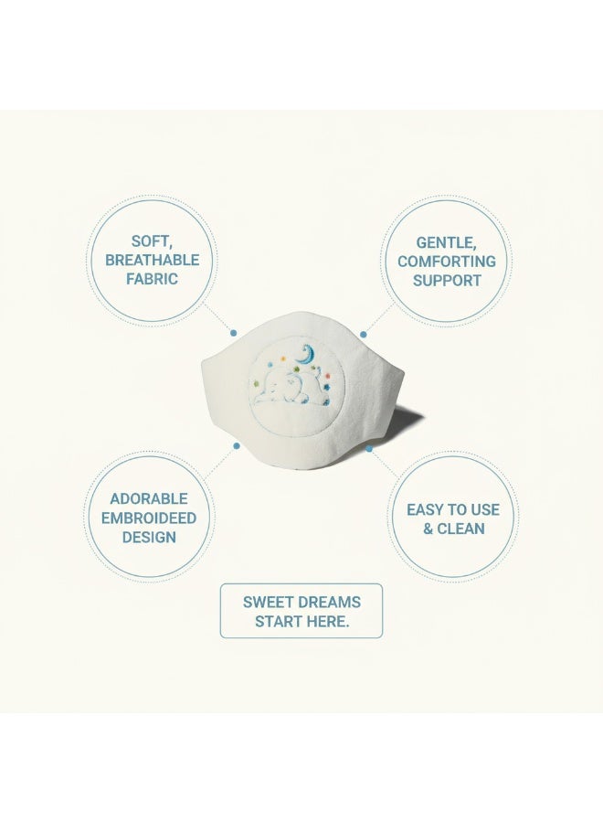 حزام المغص للرضع الأطفال بنواة الكرز، حزام مغص الاطفال مصنوع من قطن نقي قابل للتعديل بنسبة 100٪،حزام منع المغص،  وسادة تدفئة لبطن الرضيع لتخفيف الغازات والمغص (فيل) - Image 2