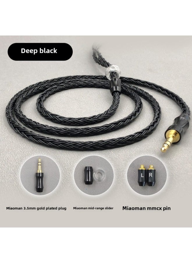 ماركة غير محددة سماعة أذن مطلية بالفضة مكونة من 16 خيطًا Mmcx/2pin 0.78/0.75/ie400/a2dc/2.5/4.4-اللون: أسود 16 خطًا-الطول: IPXUE6 Live Pin  - Image 1