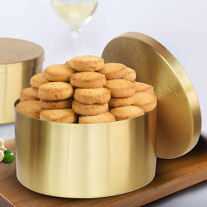 Pure Source India Brass Masala Storage Container for Dry Fruits, Candy, or as a Serving Bowl Decorative, Rustproof & Durable Container (GOLD 1100ML 1Pcs) - Image 4