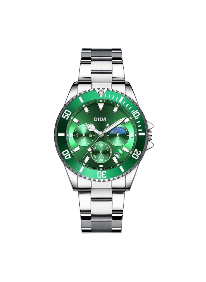 DIDA Men's Stainless Steel Waterproof Watch S077 Green - Image 1
