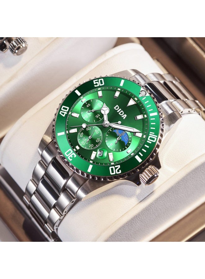 DIDA Men's Stainless Steel Waterproof Watch S077 Green - Image 2