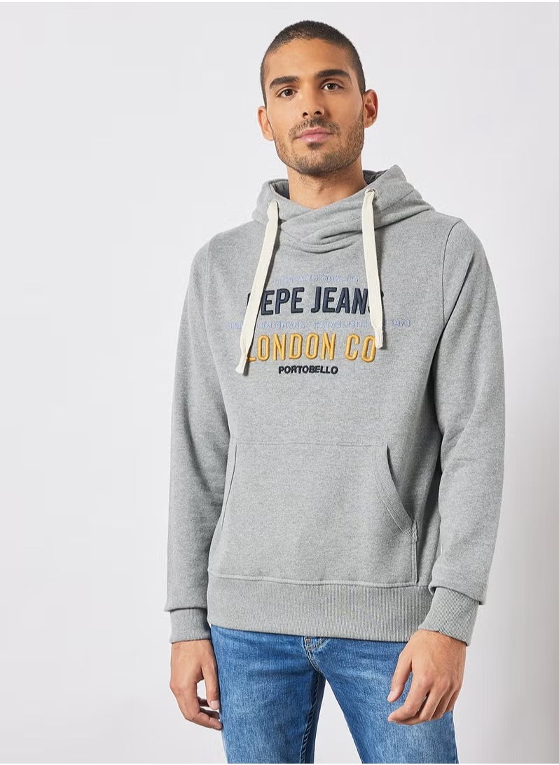 Pepe Jeans LONDON - Neville Logo Hoodie Grey - Image 1