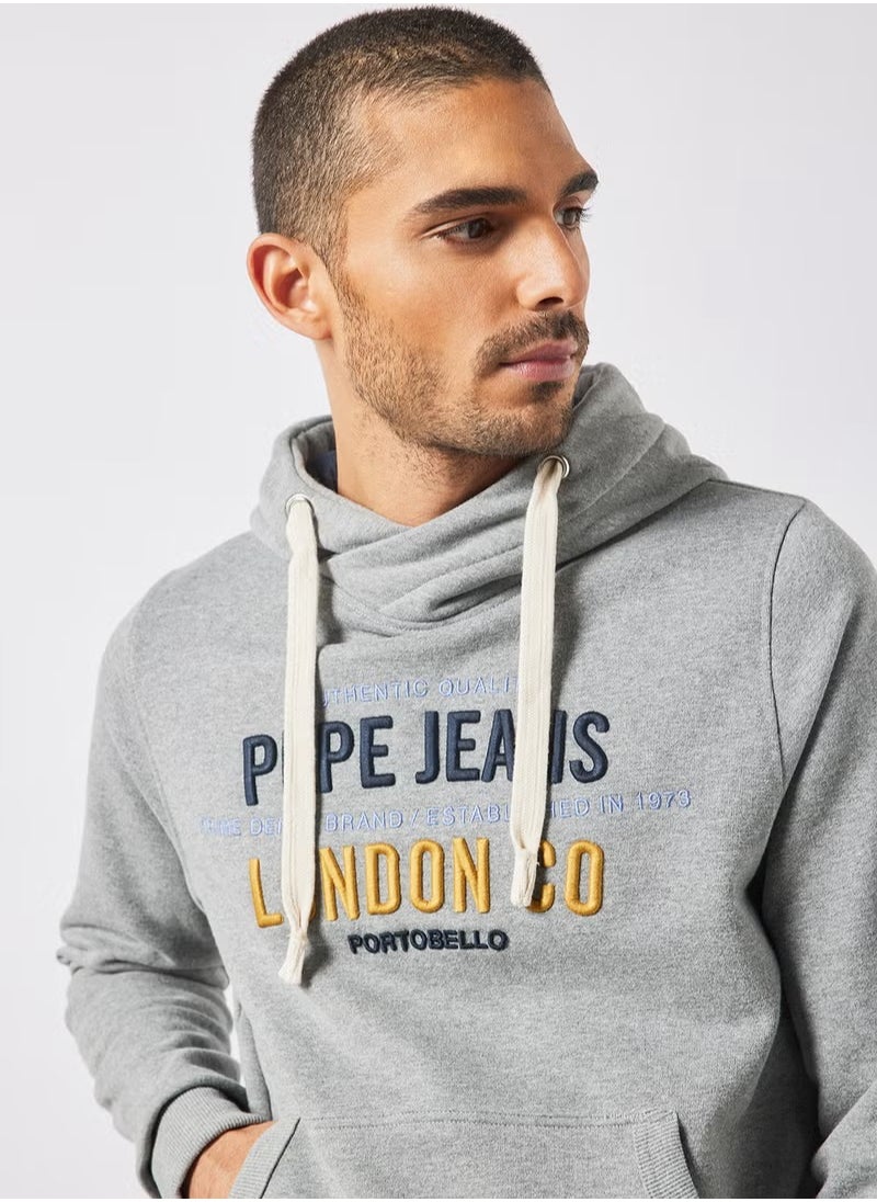 Pepe Jeans LONDON - Neville Logo Hoodie Grey - Image 1