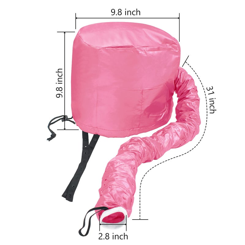 Beautyours Safety Portable Hair Dryer Bonnet Attachment for Hair Styling - Deep Pink - Image 4