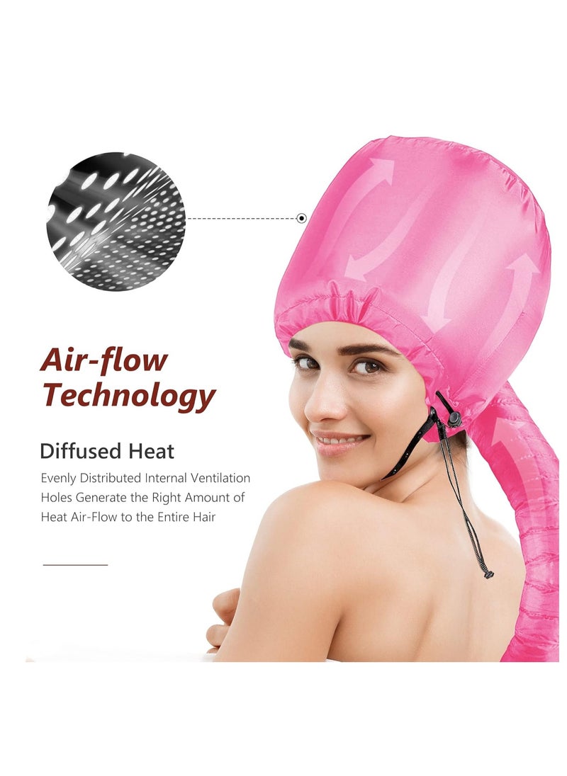Beautyours - Safety Portable Hair Dryer Bonnet Attachment for Hair Styling - Deep Pink - Image 1
