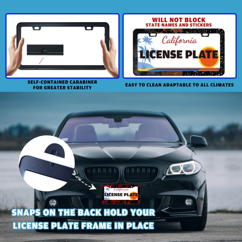 TINALUIN Red Blood Drop License Plate Frame Blood Spatter License Plate Holder for Front or Rear Car Tags Reusable Stainless Steel Funny Car Decoration with Screws 6.3 X 12.2 Inch - Image 5