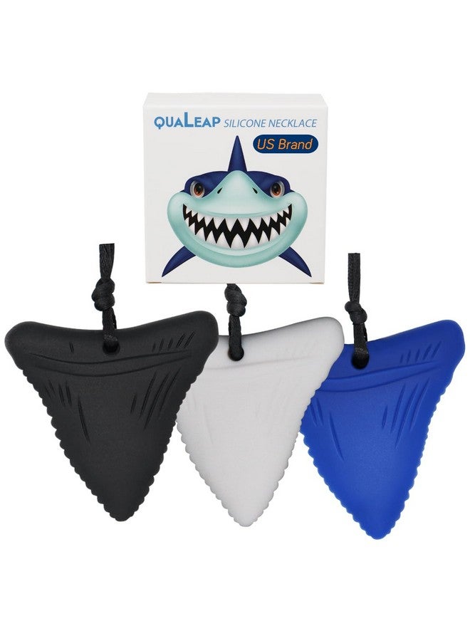 QUALEAP AMBER Shark Tooth Chew Necklace For Kids Boys Or Girls Chewing Necklace Teething Necklace Teether Necklace Chew Toys Teething Toys Designed For Chewing Autism Sensory Teether Toy (3 Pack) - Image 2