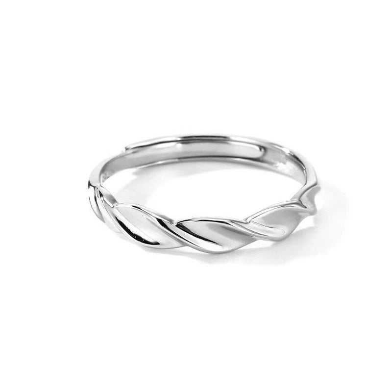Mobius Shimmering Galaxy Couple Rings Set Wave ring for men
