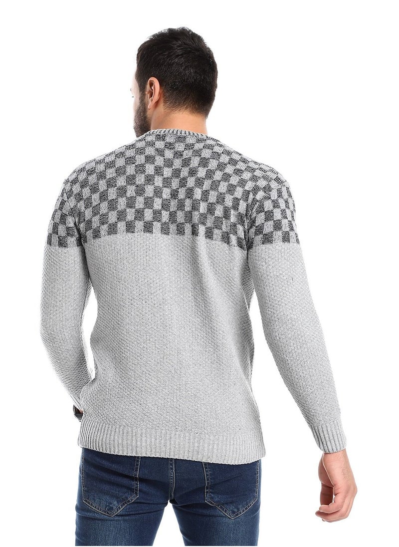 Caesar - Wool Mens Pullover With Multi Design - Image 1