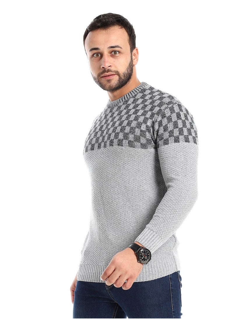 Caesar - Wool Mens Pullover With Multi Design - Image 1