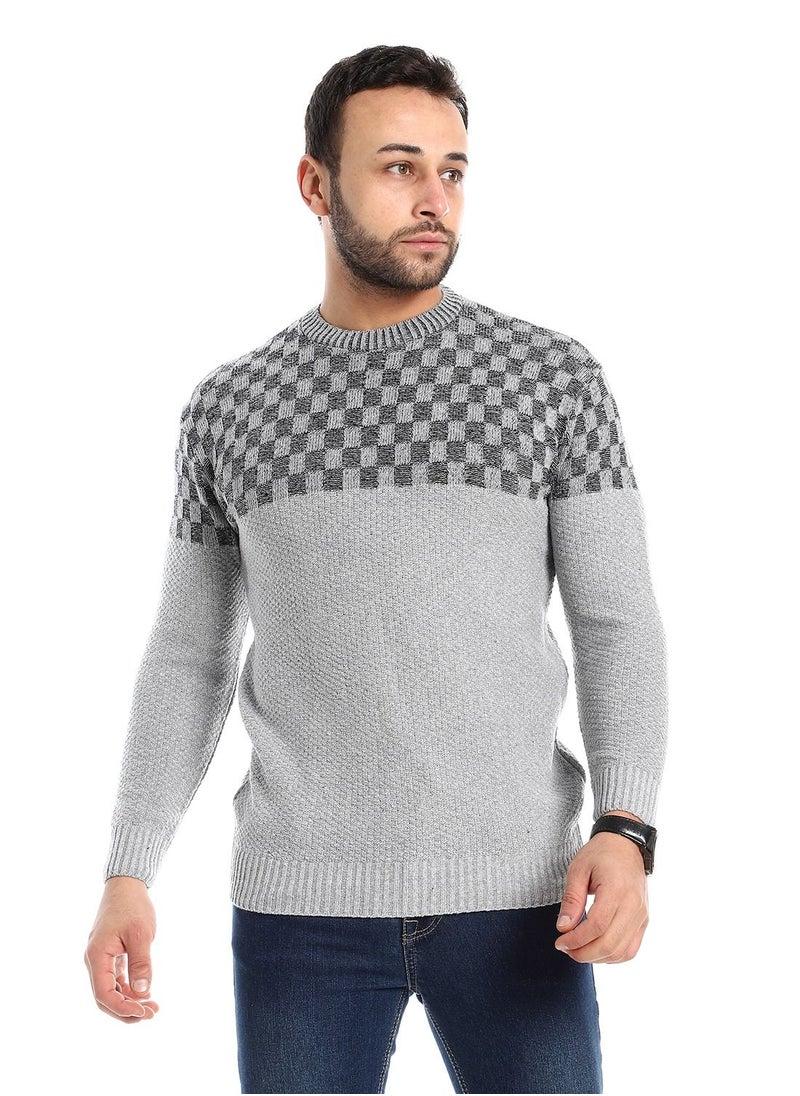 Caesar - Wool Mens Pullover With Multi Design - Image 1