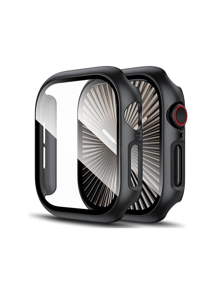 Hard Case for iWatch Series 10 46mm [Full Protection] Built-in Screen Protector Slim Shock Absorbing Protective Cover for iWatch S10 - black  - Image 2