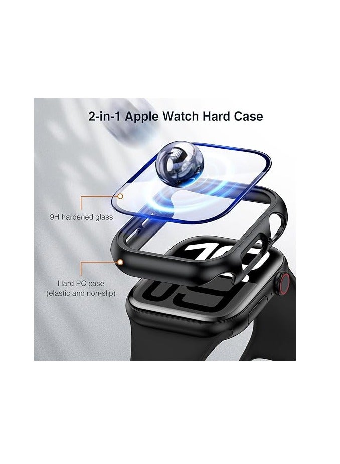 Hard Case for iWatch Series 10 46mm [Full Protection] Built-in Screen Protector Slim Shock Absorbing Protective Cover for iWatch S10 - black  - Image 3