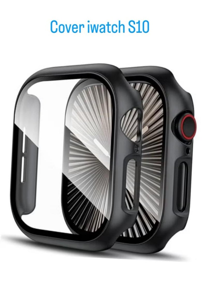 Hard Case for iWatch Series 10 46mm [Full Protection] Built-in Screen Protector Slim Shock Absorbing Protective Cover for iWatch S10 - black  - Image 1