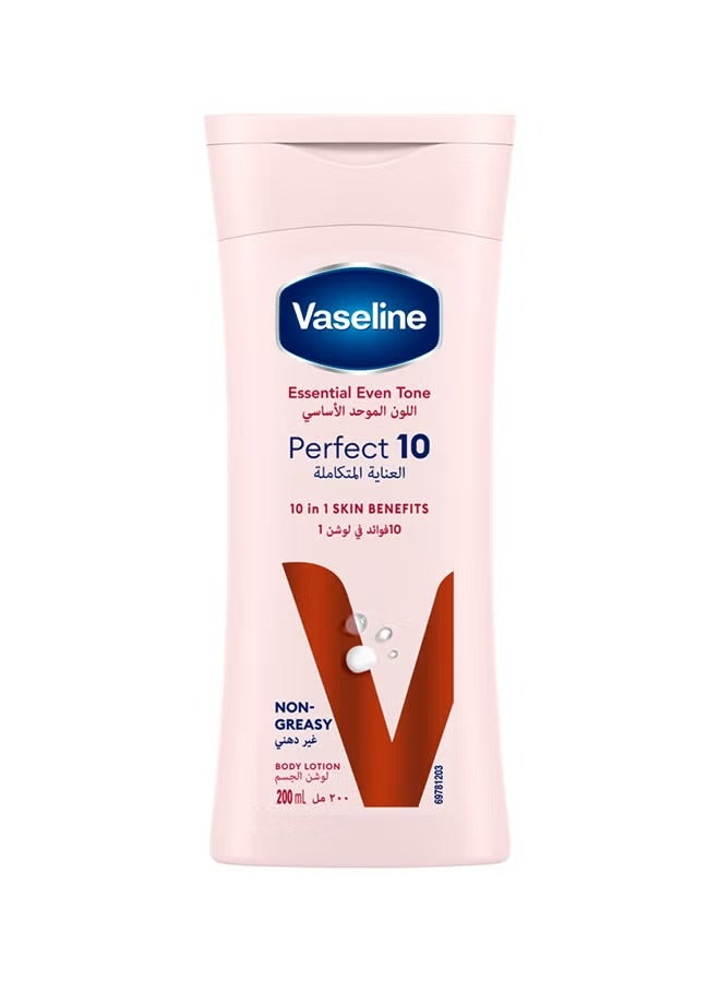Vaseline Essential Even Tone Body Lotion Perfect 10 200ml - Image 1