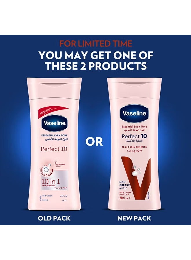 Vaseline Essential Even Tone Body Lotion Perfect 10 200ml - Image 2