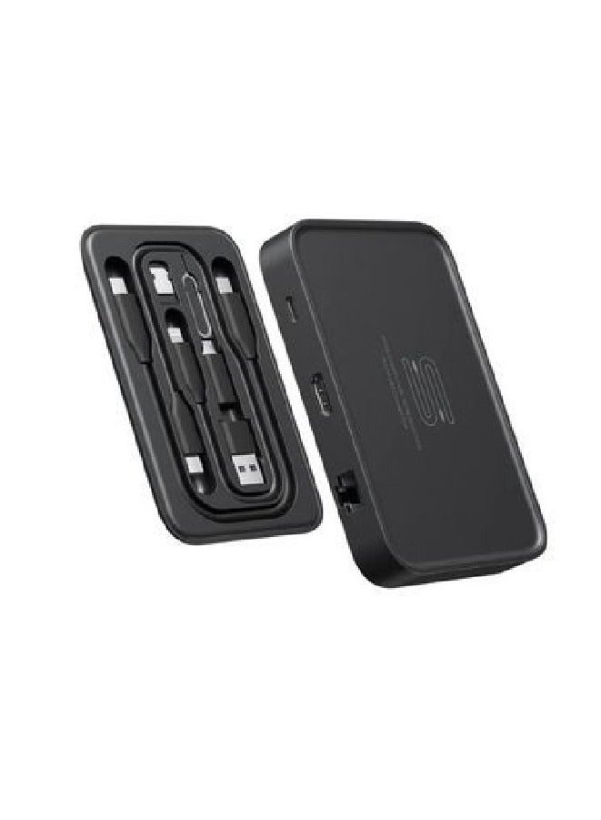 جيسوس JSAUX USB C Hub OmniCase 7-in-1 Type C Hub منظم إلكتروني (تخزين الكابلات) مع 1000M Ethernet، 4k HDMI، 100W USB C PD، USB 3.0، محطة إرساء بطاقة SD/TF، أسود - Image 1