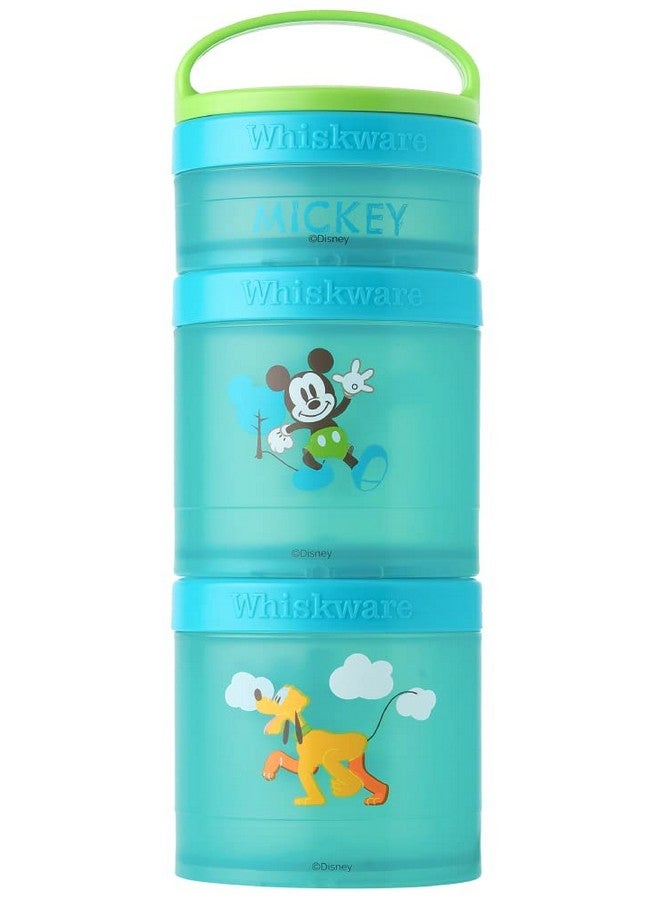 Whiskware حاويات وجبات خفيفة قابلة للتكديس من ديزني للأطفال والرضع 3 أكواب وجبات خفيفة قابلة للتكديس للمدرسة والسفر ميكي وبلوتو - Image 1