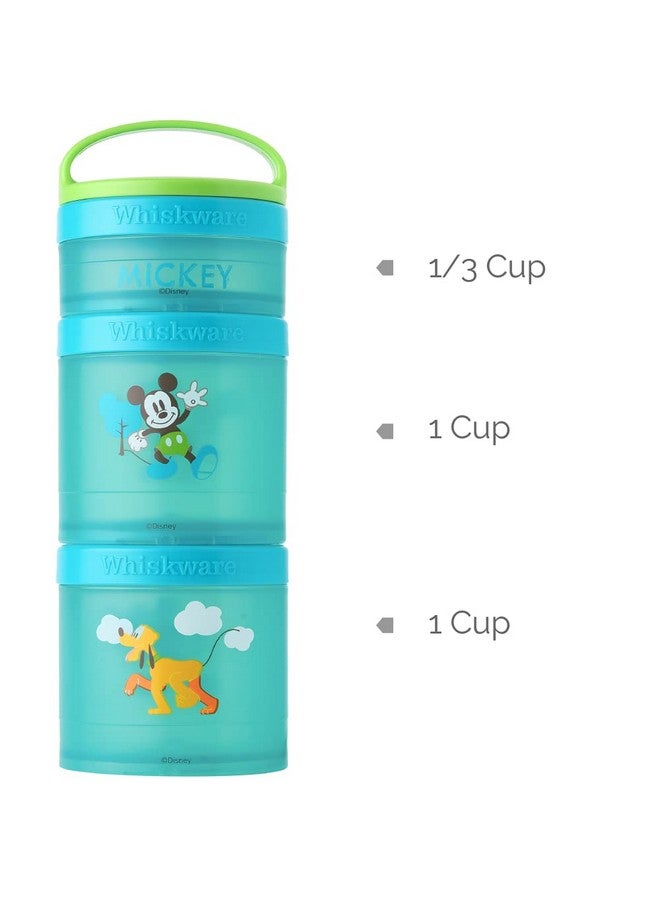 Whiskware حاويات وجبات خفيفة قابلة للتكديس من ديزني للأطفال والرضع 3 أكواب وجبات خفيفة قابلة للتكديس للمدرسة والسفر ميكي وبلوتو - Image 2